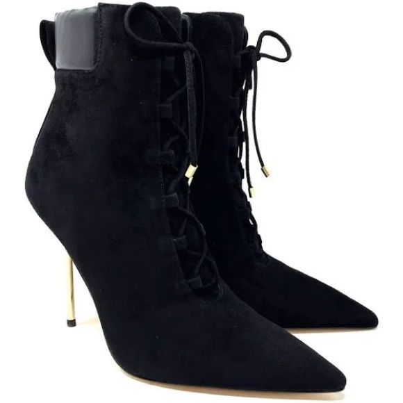 Good American Scandal Bootie NIB SIZE 8 Black & Gold - Picture 3 of 7